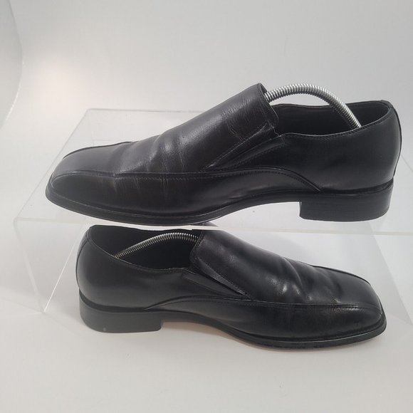 Stafford Mens Sz 12M 19963- 8 Black‎ Genuine Leather Shoes Slip-on Loafer main image 6